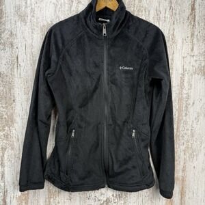 Columbia Benton Springs Teddy Bear Jacket Sz S Black Full Zip Outdoor Hiking